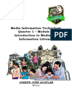 Media Information Technology Quarter 1 - Module: 1 Introduction To Media and Information Literacy