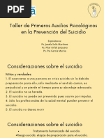 Taller de Primeros Auxilios Psicológicos en La Prevención Del Suicidio