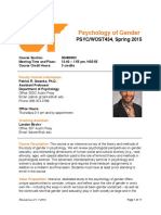 Psychology of Gender: PSYC/WOST434, Spring 2015