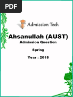 Ahsanullah (AUST) : Admission Question Spring Year: 2018