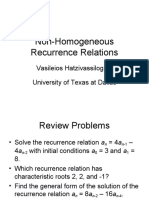 Non-Homogeneous Recurrence Relations