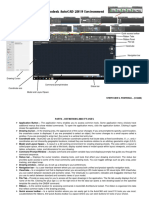 Autodesk Autocad 2019 Environment: Application Button Quick Access Toolbar Ribbon Tabs Ribbon Panel