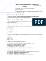 Sample End Test On Phonetics 1