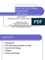 Fundamentals of Electrical Engineering (ENT 163) : Lecture #1 Introduction To Electric Circuit