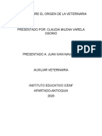 Ensayo Sobre El Origen de La Veterinaria