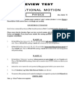 Review Test Rotational Motion: Physics