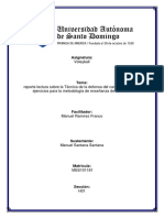 Reporte Lectura Sobre La Técnica de La Defensa Del Campo