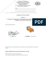 English 9 Activity Sheet Q 1 Modals