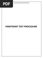 PENETRANT TEST PROCEDURE (PT Procedure)