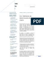 2.6. - Definición de Determinante de Una Matriz - Sistemas Algebra Lineal