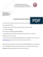 Evaluación Escrita Inglés 3er Año Tercer Lapso