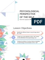 Psychological Perspective of The Self: Rosie Fe B. Legaspino, Maed, RGC