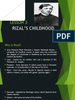 Lesson 3: Rizal'S Childhood