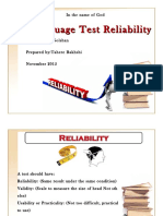 Language Test Reliability