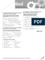 Open Mind Elementary Unit 7 Grammar and Vocabulary Test B