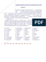 CLOZE TEST: Read The Passage Carefully and Choose The Best Answer For Each Numbered Blank. Unesco