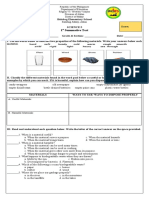 SCIENCE 5 Summative Test