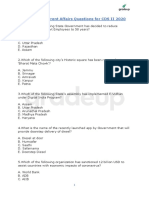 Top 200+ Current Affairs Questions For CDS II 2020: WWW - Gradeup.co