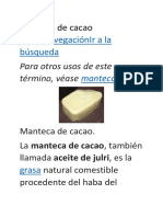 Manteca de Cacao y Su Esplicacion