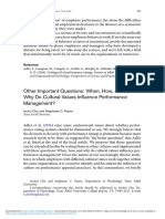 Other Important Questions: When, How, and Why Do Cultural Values Influence Performance Management?