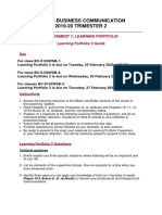 Fou105 Business Communication 2019-20 TRIMESTER 2: Assessment 1: Learning Portfolio Learning Portfolio 3 Guide