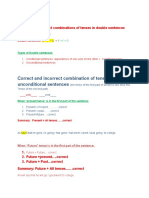 Correct and Incorrect Combination of Tenses in Unconditional Sentences