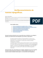 Identificación - Reconocimiento de Fuentes Tipográficas.