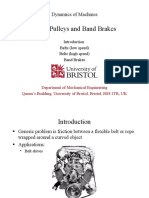 Belts, Pulleys and Band Brakes: Dynamics of Machines