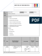 Minutes of The Meeting: Title Date Time Start Time End Venue Agenda Club Officers