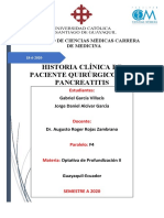 Historia Clínica de Paciente Quirúrgico Con Pancreatitis