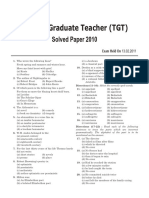 Trained Graduate Teacher (TGT) : Solved Paper 2010