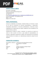 Formato Hoja de Vida para Practicas Profesionales Progresa