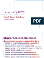 Control Systems: Lect.7 Steady State Error