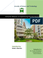 Consumer Behavior On Experiencing Fine Dine Restaurants: Ahsanullah University of Science and Technology