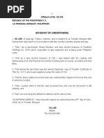 Affidavit of Undertaking: Affidavit of Mr. SO LEE Republic of The Philippines S. S. La Trinidad, Benguet, Philippines