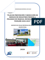 9940 - Plan de Prevencion y Reduccion Del Riesgo de Desastres Frente A Peligros de Sequias Inundaciones y Tsunamis Distrito de Colan 2020 2023 PDF