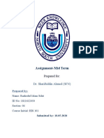 Assignment-Mid Term: Dr. Sharifuddin Ahmed (SFN)