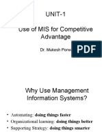 MIS For Competitive Advantage