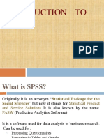 Introduction To SPSS and Use of Softwares