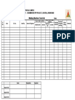 BHEL Welding Machine Check List