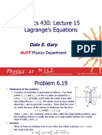 Physics 430: Lecture 15 Lagrange's Equations: Dale E. Gary