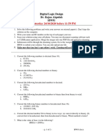 Due Saturday 24/10/2020 Before 11:59 PM: Digital Logic Design Dr. Rajaa Alqudah HW#1