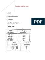 Median 3. Mode 4. Standard Deviation 5. Variance 6. Coefficient of Variation