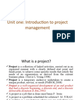 Unit One: Introduction To Project Management