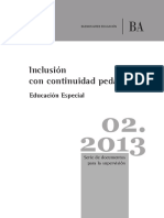 Inclusion Con Continuidad Pedagogica Educacion Especial PDF