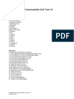 Straightforward Intermediate Unit Test 12 Answer Key: Vocabulary