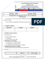 Examen Francais 2014 4AP T2 Sujet1 PDF