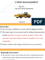 CIE 531 Excavating and Lifting Equipment: Construction Management