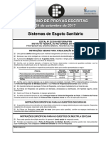 Funcern 2017 If RN Professor Sistemas de Esgoto Sanitario Prova PDF