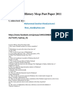 Lecturer History Mcqs Past Paper 2011: Collected by